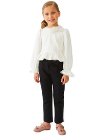 Calça ponto milano Preto      (Preto)  para Menina - Abel & Lula