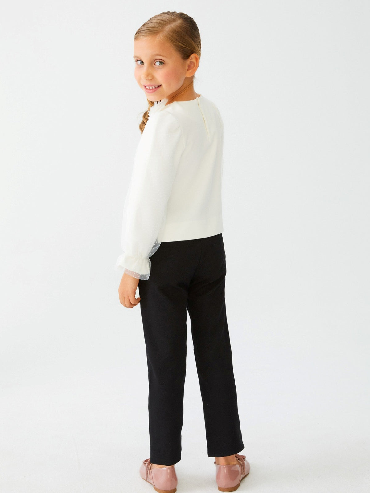 Calça ponto milano Preto      (Preto)  para Menina - Abel & Lula