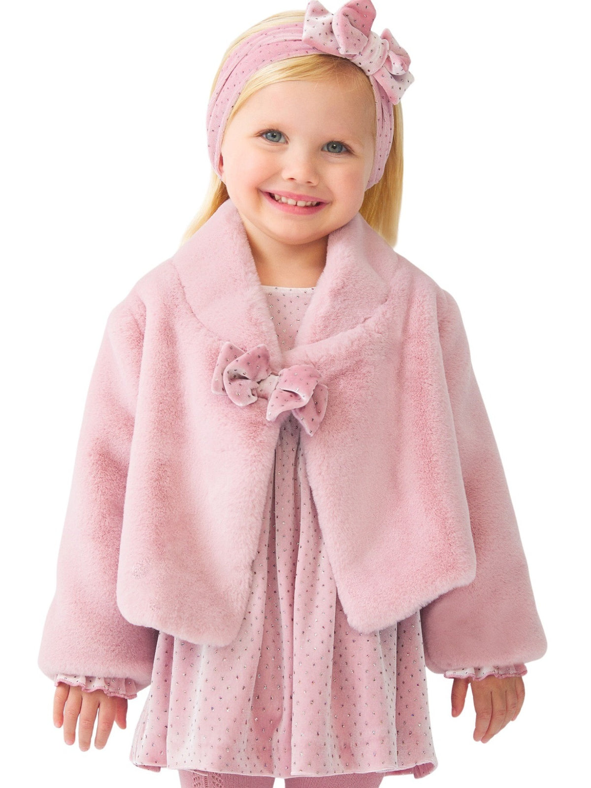 Casaco comprido de pelo Rosa       (Rosa)  para Bebé Menina - Abel & Lula