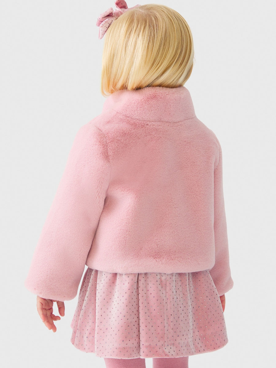 Casaco comprido de pelo Rosa       (Rosa)  para Bebé Menina - Abel & Lula