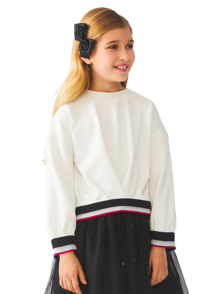 Sweat ponto milano Bco sujo   (Branco)  para Menina - Abel & Lula
