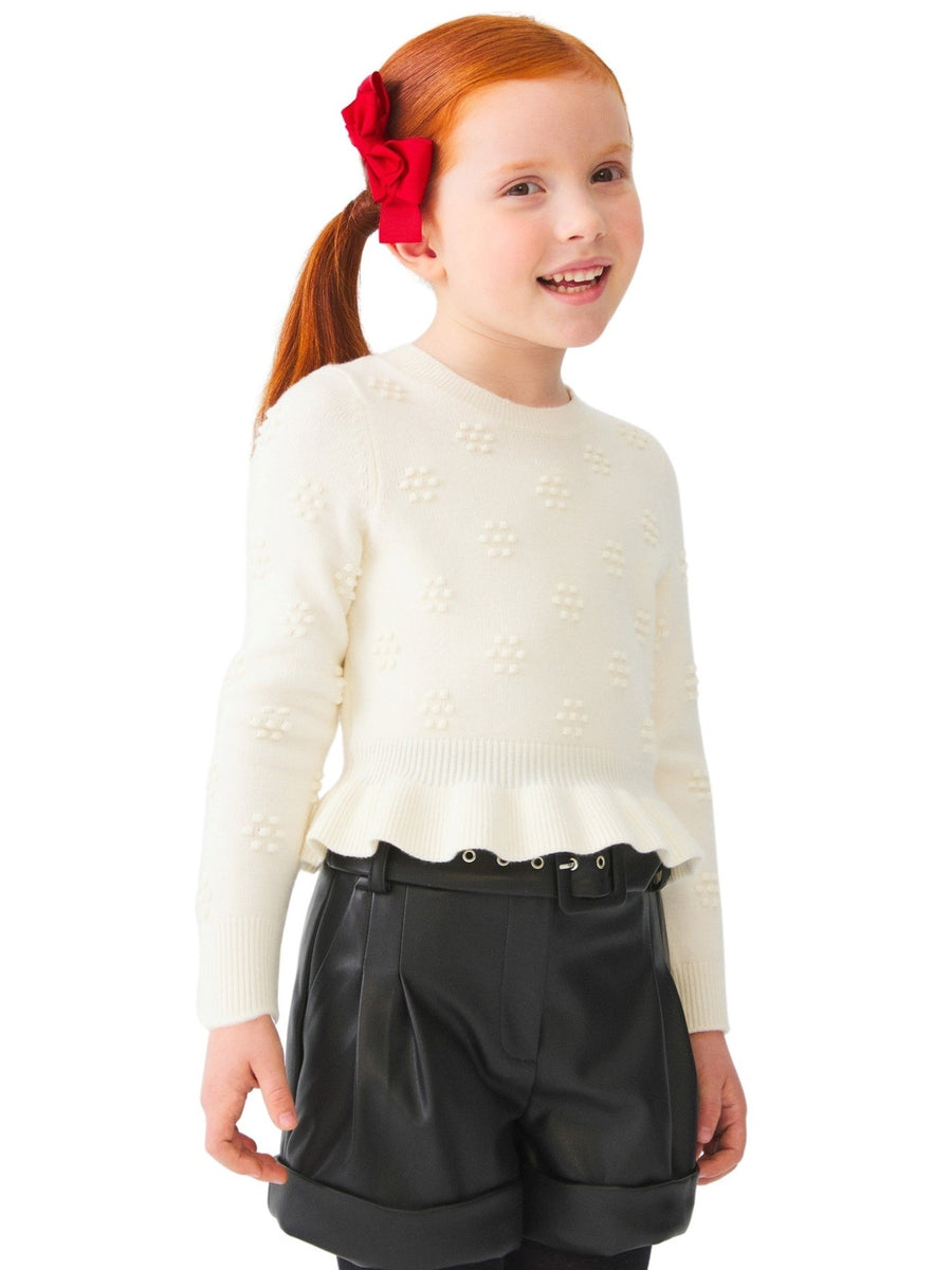 Jersey tricot fantasia Bco sujo   (Branco)  para Menina - Abel & Lula