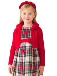 Casaco tricô gola pelo Vermelho   (Vermelho)  para Menina - Abel & Lula