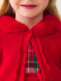 Casaco tricô gola pelo Vermelho   (Vermelho)  para Menina - Abel & Lula