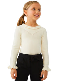 Camisola gola alta folho Bco sujo   (Branco)  para Menina - Abel & Lula