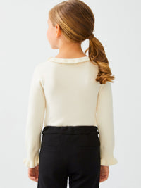 Camisola gola alta folho Bco sujo   (Branco)  para Menina - Abel & Lula