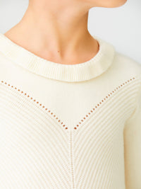 Camisola gola alta folho Bco sujo   (Branco)  para Menina - Abel & Lula