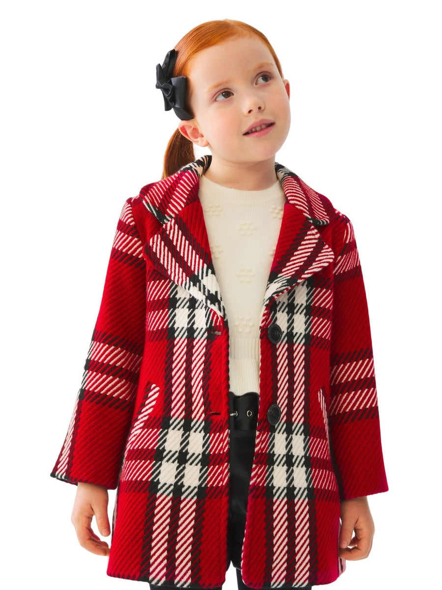 Casaco xadrez Vermelho   (Vermelho)  para Menina - Abel & Lula