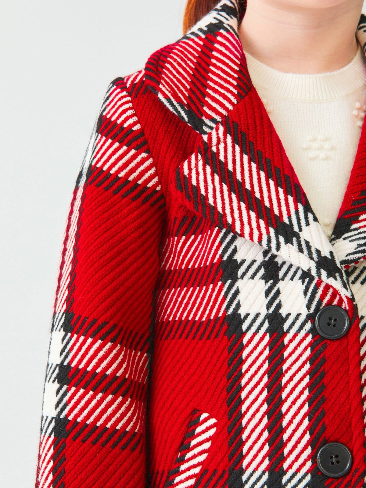 Casaco xadrez Vermelho   (Vermelho)  para Menina - Abel & Lula