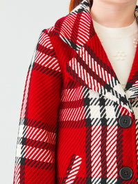 Casaco xadrez Vermelho   (Vermelho)  para Menina - Abel & Lula