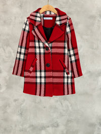 Casaco xadrez Vermelho   (Vermelho)  para Menina - Abel & Lula