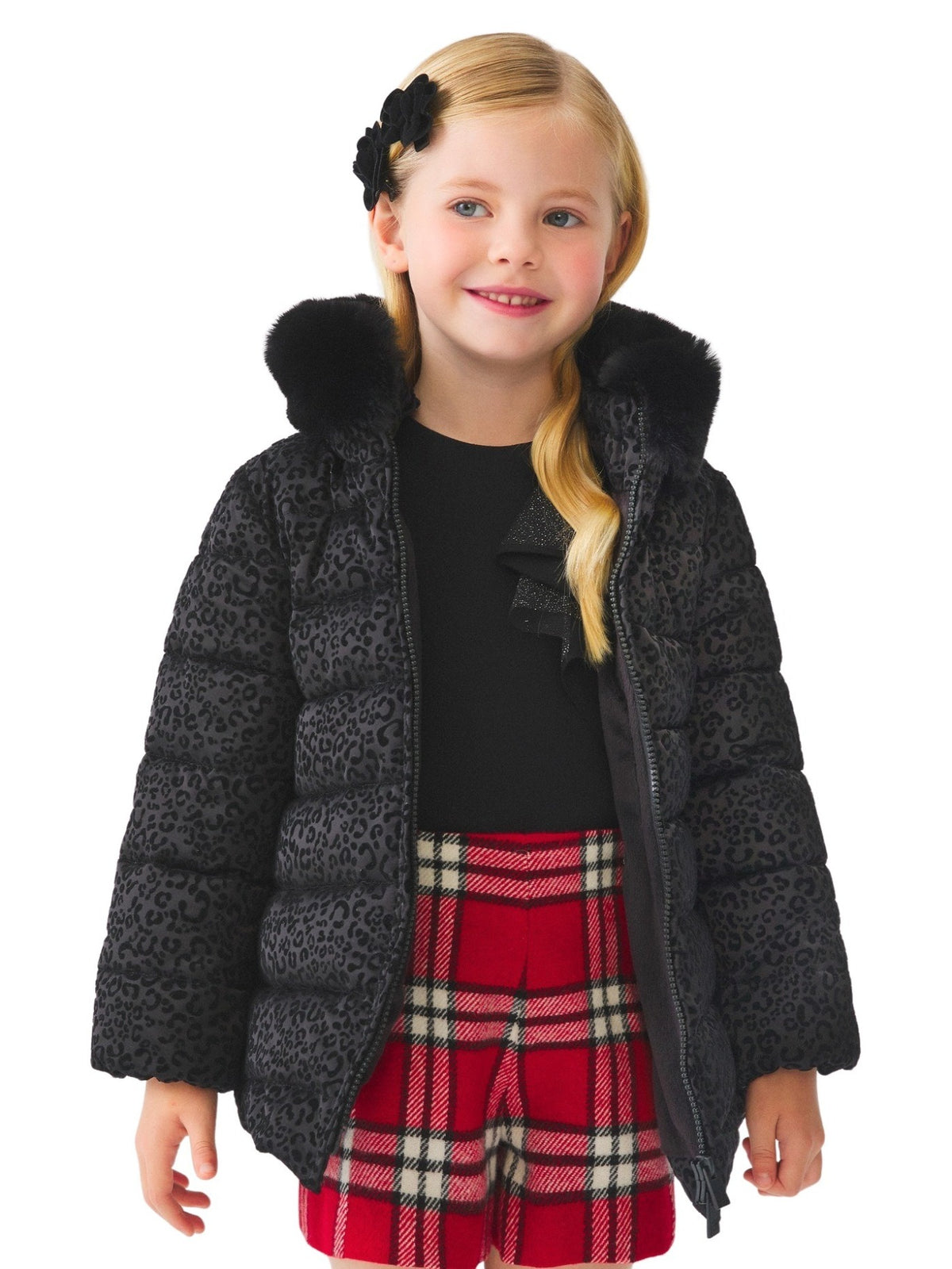 Blusão flock Preto      (Preto)  para Menina - Abel & Lula