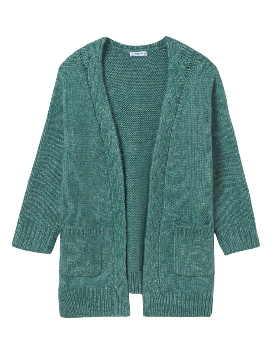 Casaco tricot Pato mesc  (Verde Esmeralda)  para Menina - Mayoral