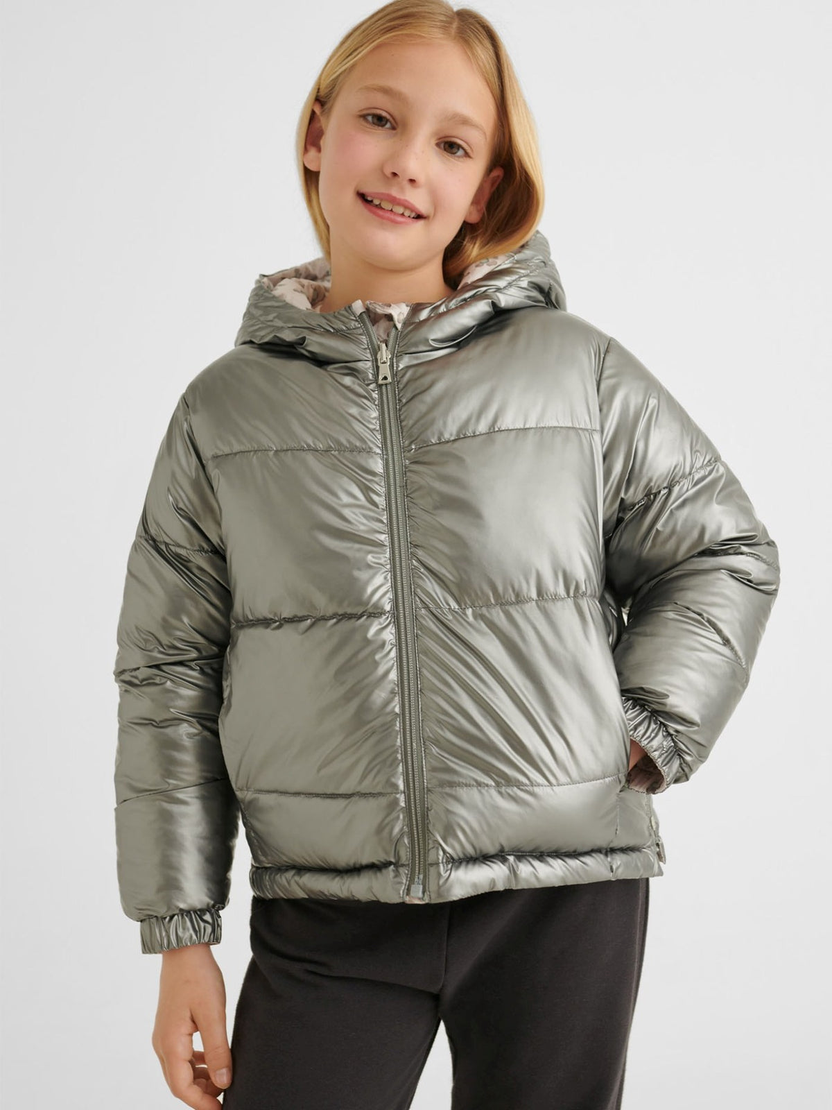 Blusão reversivel Sombra     (Cinza Escuro)  para Menina - Mayoral