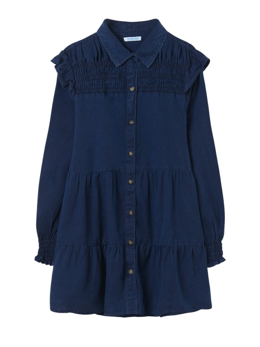 Vestido Ganga Escuro     (Marinho)  para Menina - Mayoral