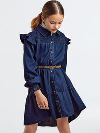 Vestido Ganga Escuro     (Marinho)  para Menina - Mayoral