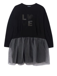 Vestido combinado tule Preto      (Preto)  para Menina - Mayoral