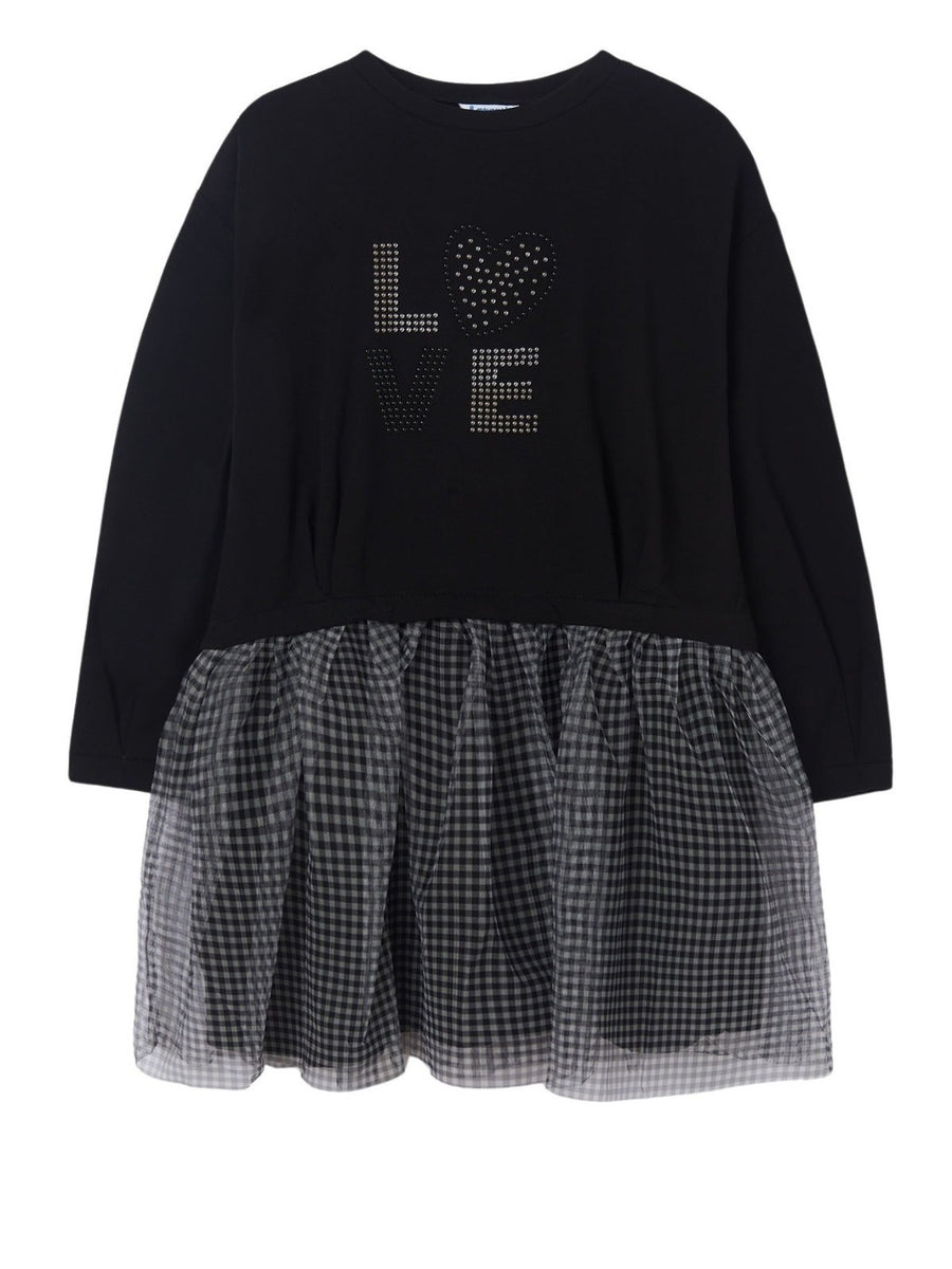 Vestido combinado tule Preto      (Preto)  para Menina - Mayoral