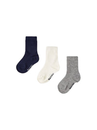 Pack 3 soquetes lisos Rocha vig  (Cinza)  para Bebé Menino - Mayoral