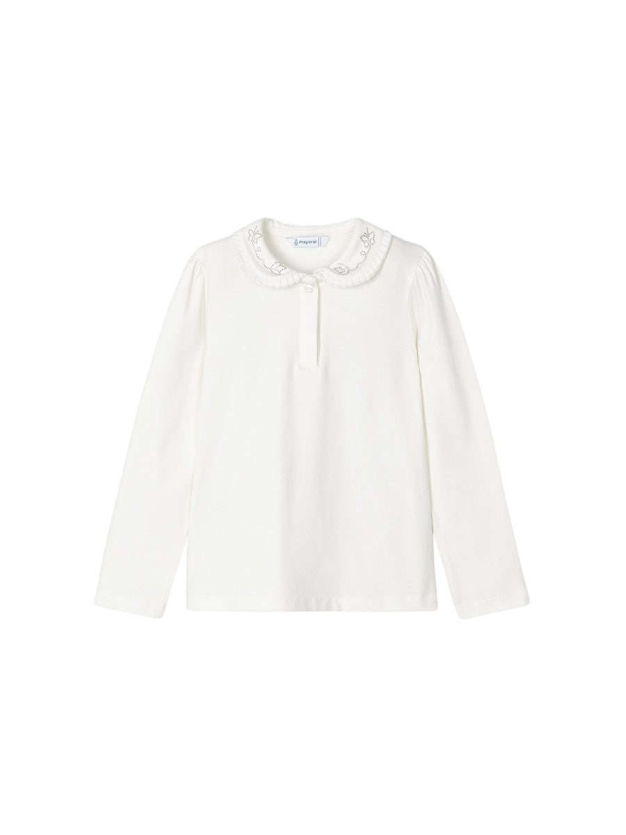 Polo m/comp. Básico Crú-prata (Cinza Claro)  para Menina - Mayoral
