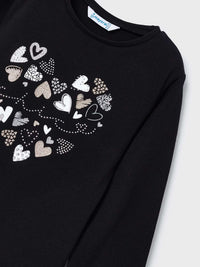 Camiseta básica Preto (Preto)  para Menina - Mayoral