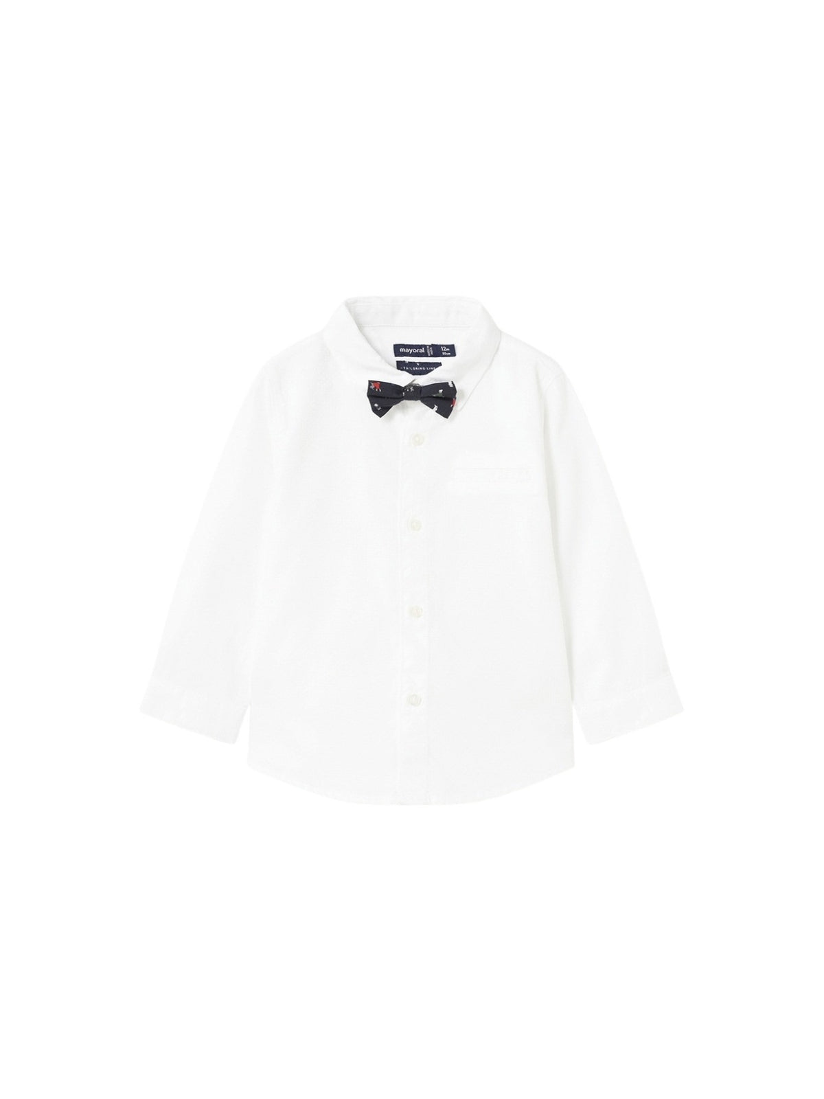 Camisa m/comp. laço Branco (Branco)  para Bebé Menino - Mayoral