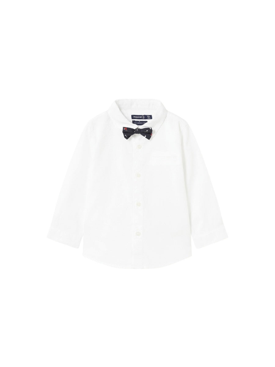Camisa m/comp. laço Branco (Branco)  para Bebé Menino - Mayoral
