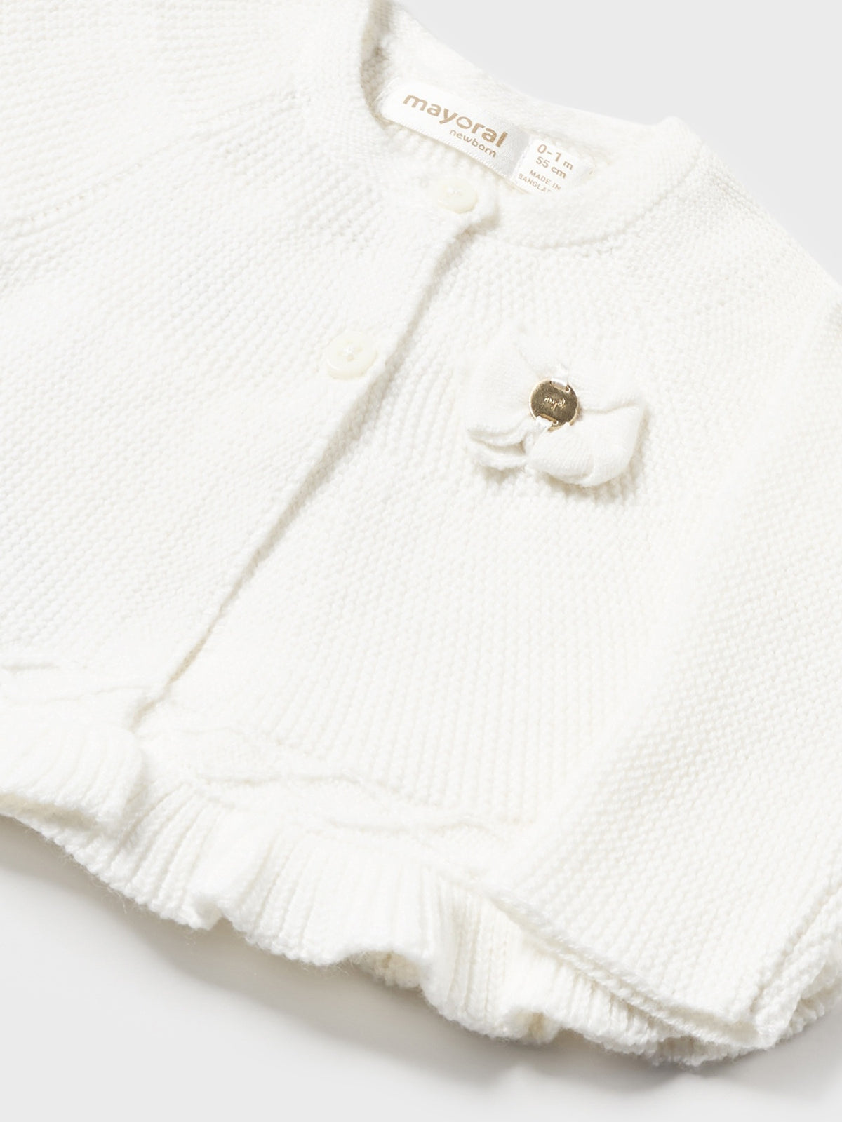 Casaco tricot Crú (Creme / Pérola)  para Bebé Menina - Mayoral