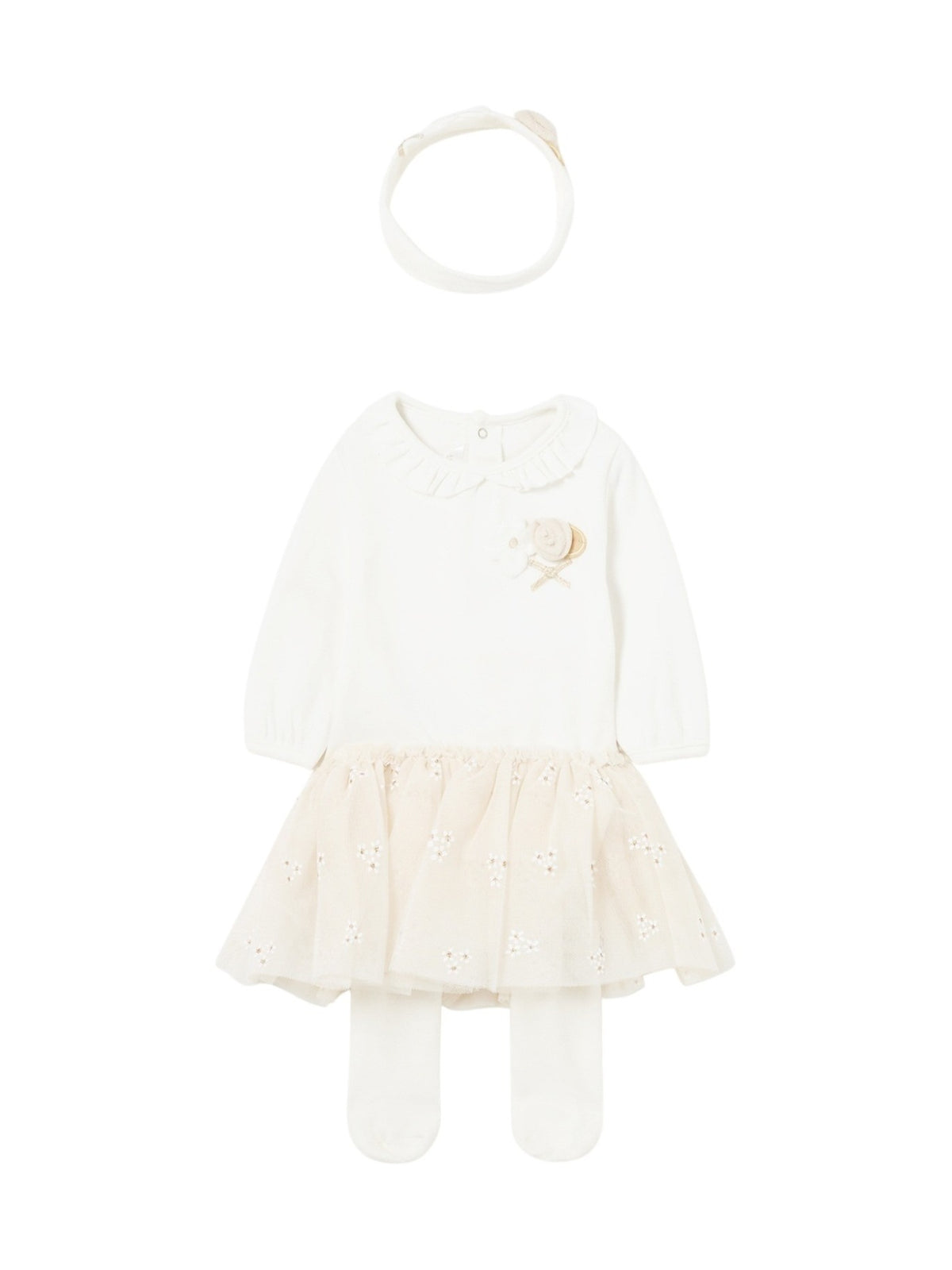 Conj. body tutu Champanhe (Creme / Pérola)  para Bebé Menina - Mayoral