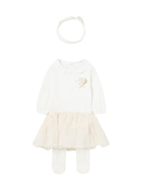 Conj. body tutu Champanhe (Creme / Pérola)  para Bebé Menina - Mayoral