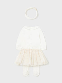 Conj. body tutu Champanhe (Creme / Pérola)  para Bebé Menina - Mayoral