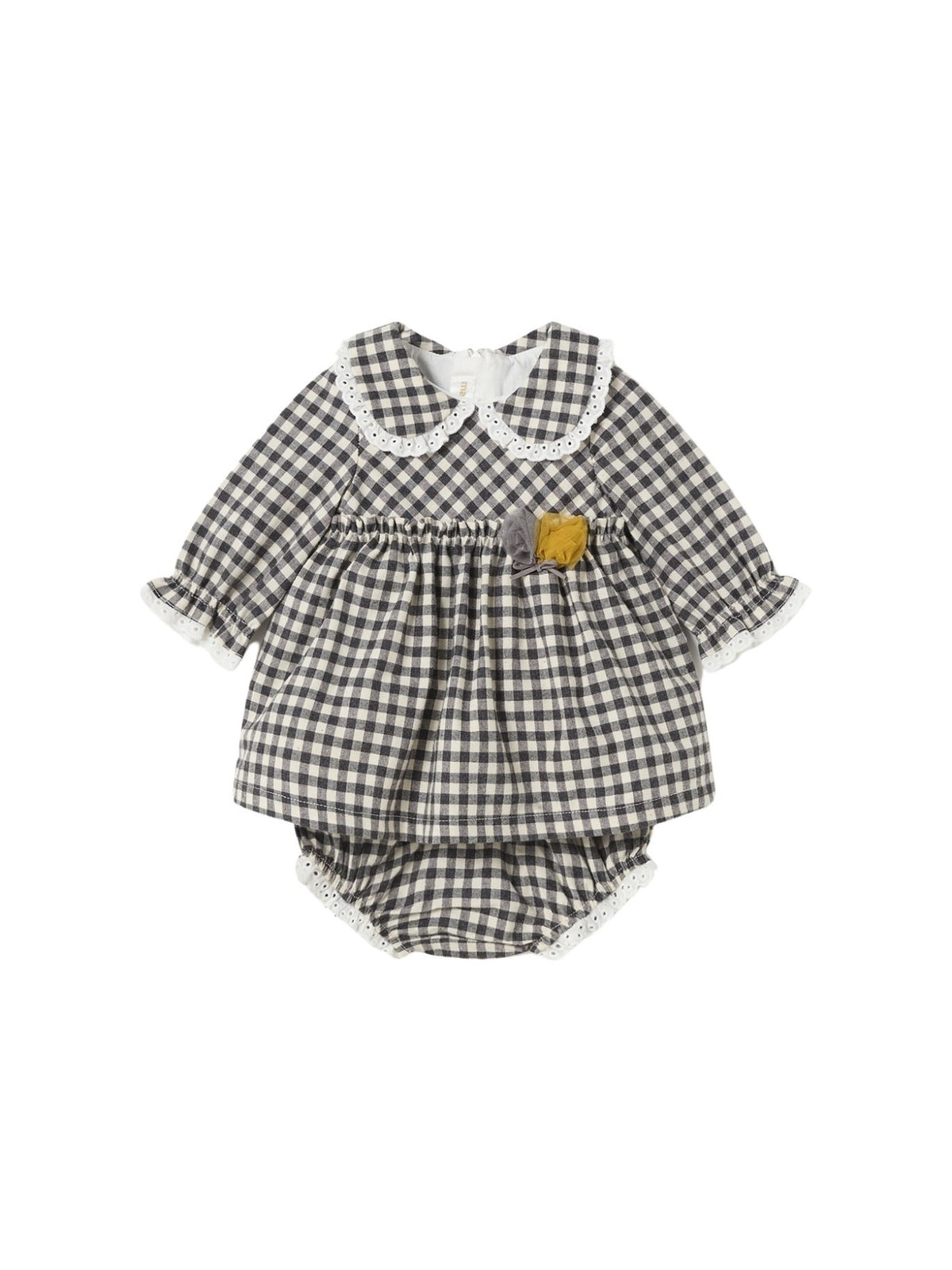 Vestido vichy e cuequita Cinza escu (Cinza Escuro)  para Bebé Menina - Mayoral