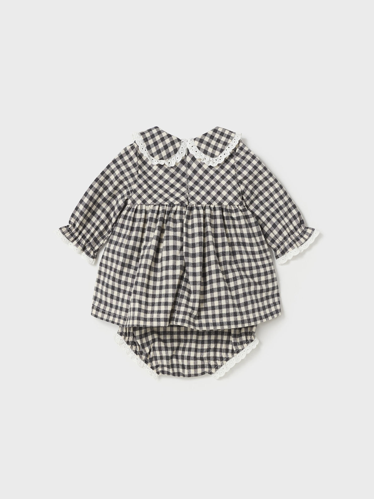 Vestido vichy e cuequita Cinza escu (Cinza Escuro)  para Bebé Menina - Mayoral