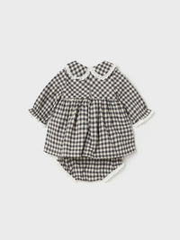 Vestido vichy e cuequita Cinza escu (Cinza Escuro)  para Bebé Menina - Mayoral