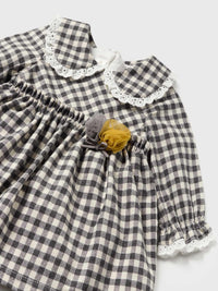 Vestido vichy e cuequita Cinza escu (Cinza Escuro)  para Bebé Menina - Mayoral