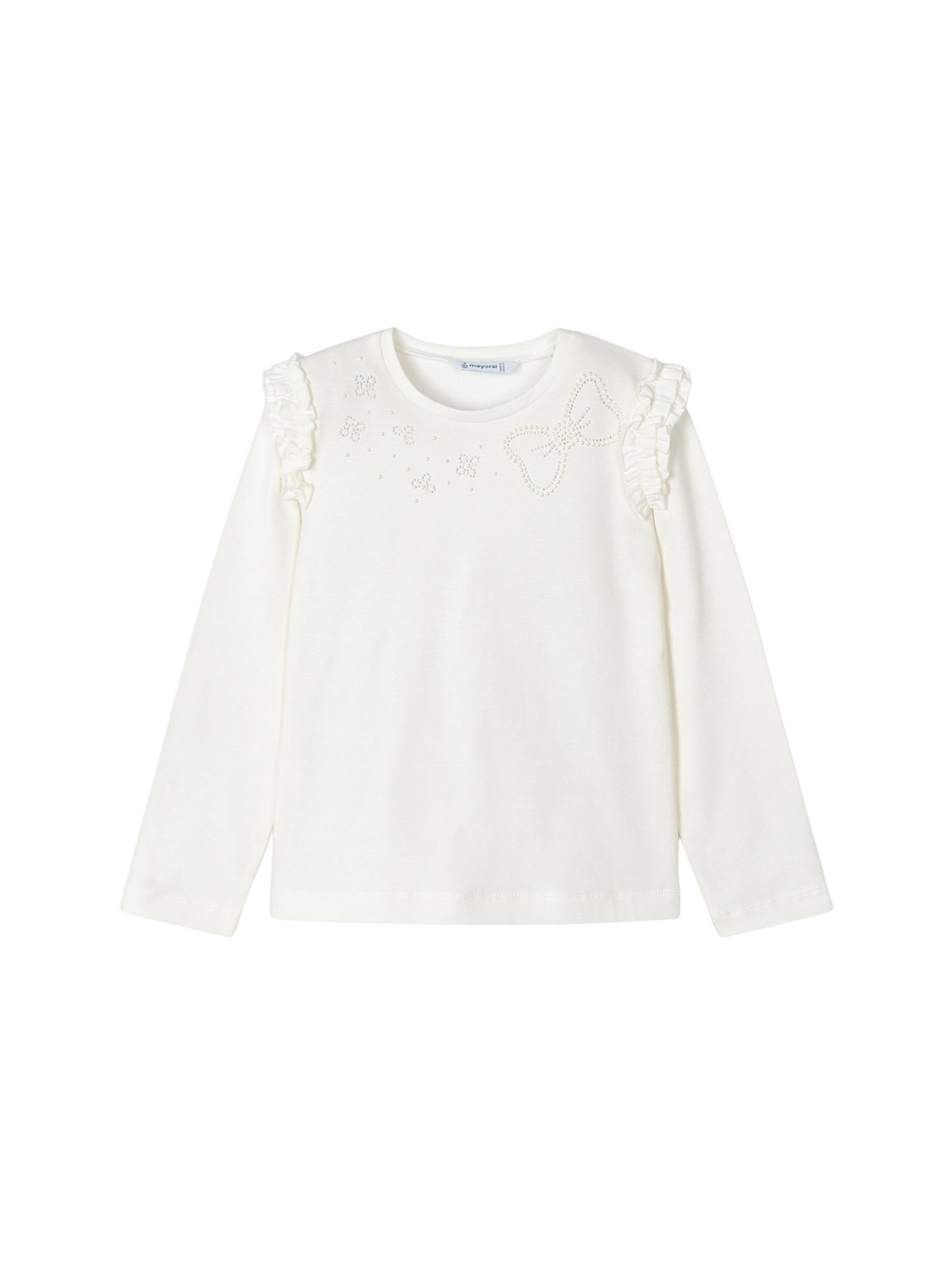 Camisola aplicações Crú (Creme / Pérola)  para Menina - Mayoral