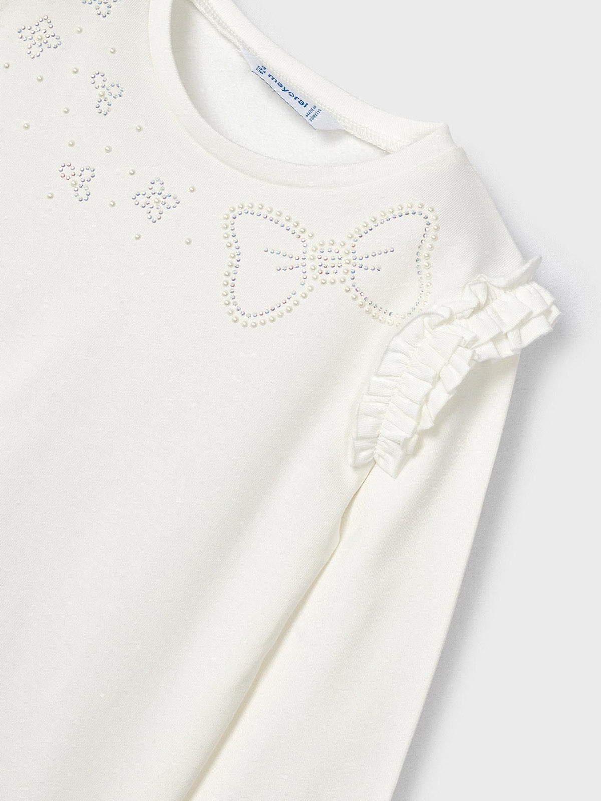 Camisola aplicações Crú (Creme / Pérola)  para Menina - Mayoral