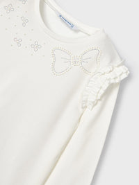 Camisola aplicações Crú (Creme / Pérola)  para Menina - Mayoral