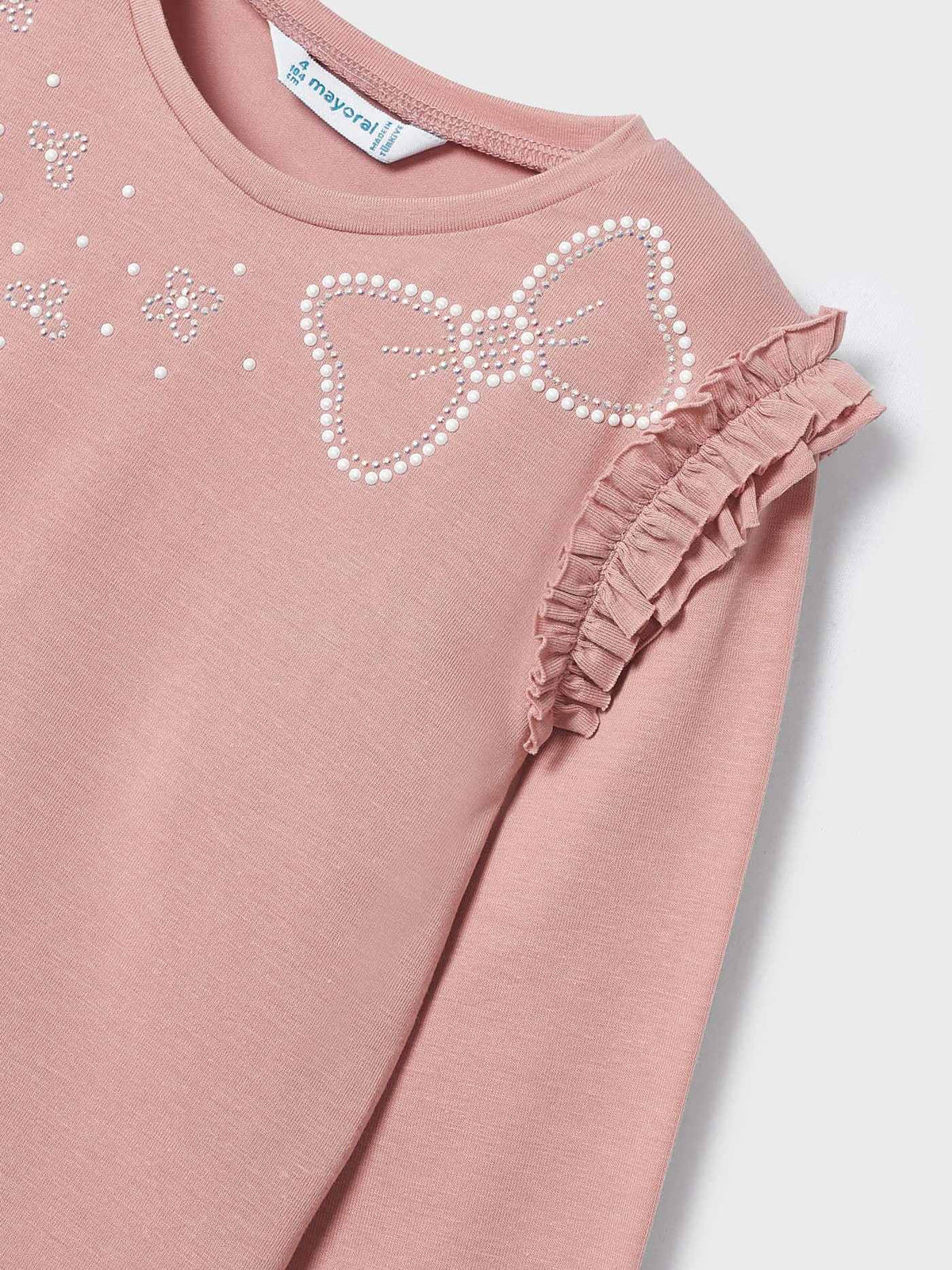 Camisola aplicações Nude (Rosa)  para Menina - Mayoral