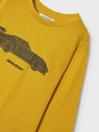 Camisola "raceway" Mostarda (Amarelo Ocre)  para Menino - Mayoral