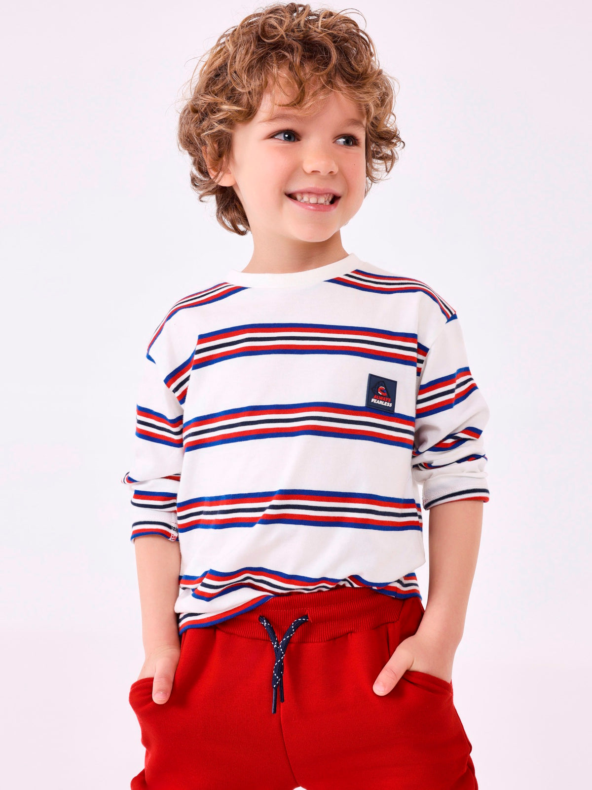 Camiseta riscas Nata (Creme / Pérola)  para Menino - Mayoral