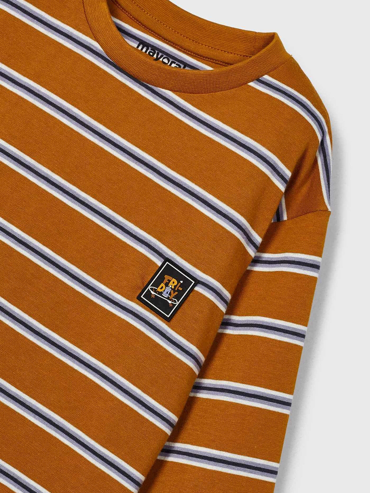 Camiseta riscas Ocre (Amarelo Ocre)  para Menino - Mayoral