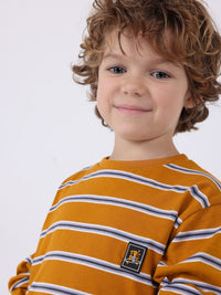 Camiseta riscas Ocre (Amarelo Ocre)  para Menino - Mayoral