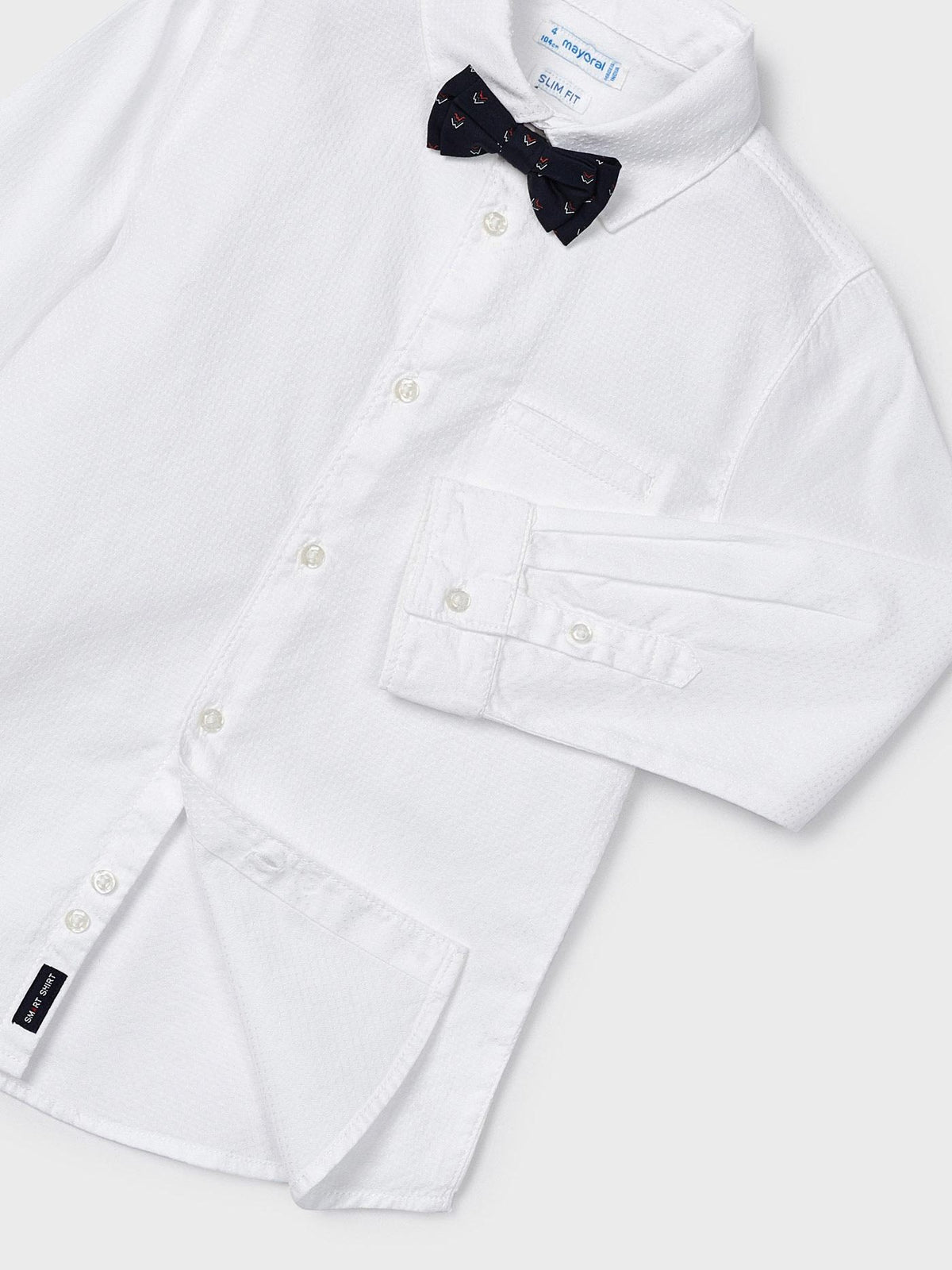 Camisa m/comp. clássica laço Branco (Branco)  para Menino - Mayoral