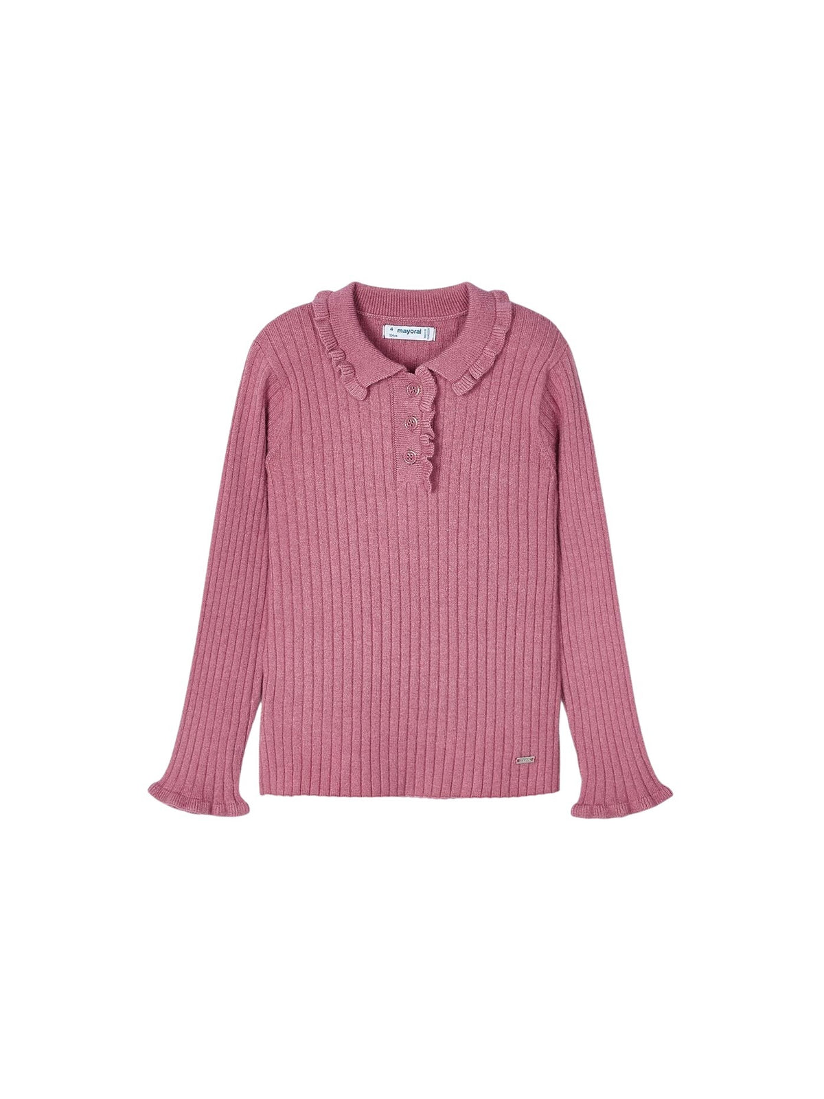 Polo m/comp. tricô Orquídea (Rosa Velho)  para Menina - Mayoral