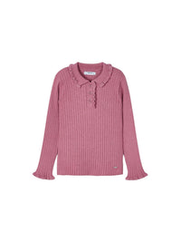 Polo m/comp. tricô Orquídea (Rosa Velho)  para Menina - Mayoral