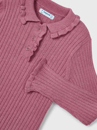 Polo m/comp. tricô Orquídea (Rosa Velho)  para Menina - Mayoral