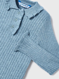 Polo m/comp. tricô Bluebell v (Celeste)  para Menina - Mayoral