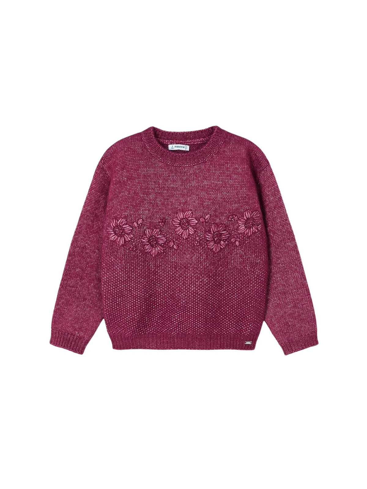 Jersey flores bordadas Morang vig (Bordeaux)  para Menina - Mayoral