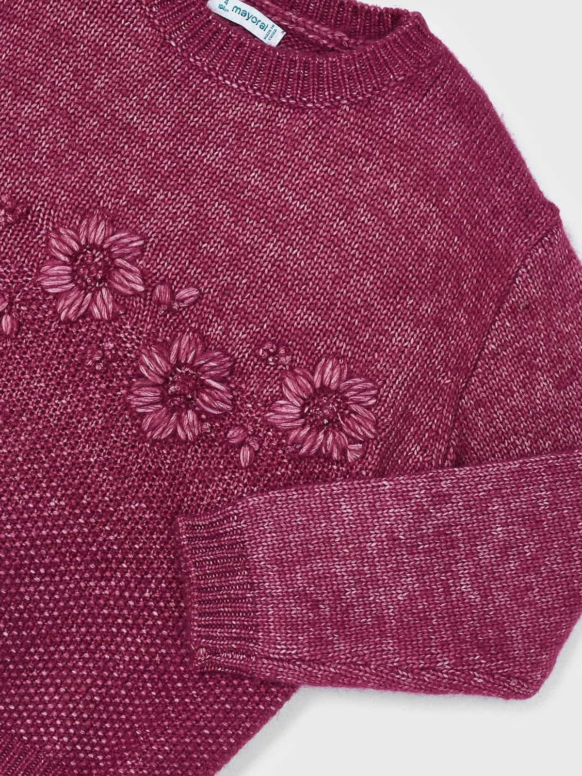 Jersey flores bordadas Morang vig (Bordeaux)  para Menina - Mayoral